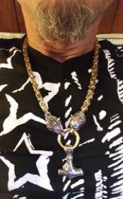 Skorter | 60–90 cm Stainless Steel Double Wolf Head & Mjolnir Survival Spirit Necklace/Bracelet