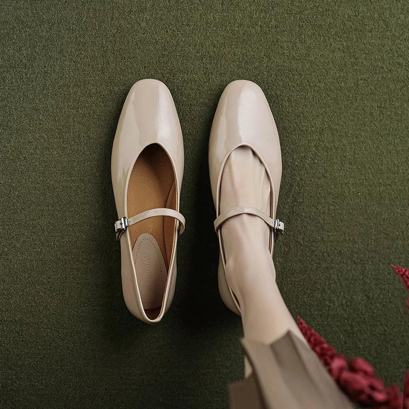 Skorter | Casual shoes: Distinctive comfortable ballerinas - Leather retro style - TSS158