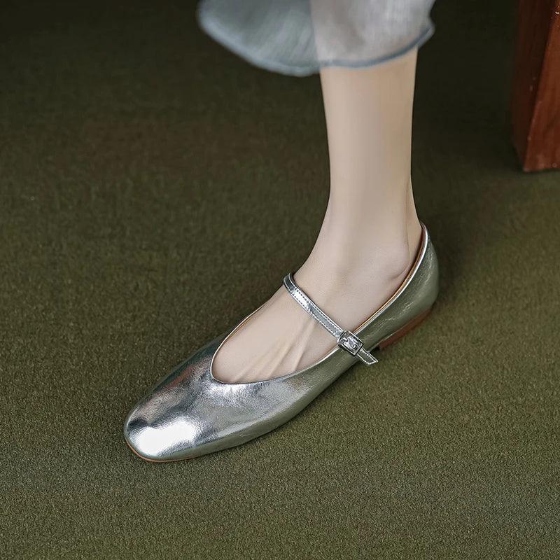 Skorter | Casual shoes: Distinctive comfortable ballerinas - Leather retro style - TSS158