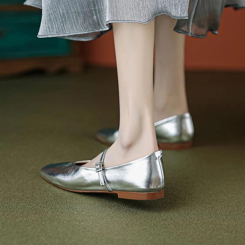 Skorter | Casual shoes: Distinctive comfortable ballerinas - Leather retro style - TSS158