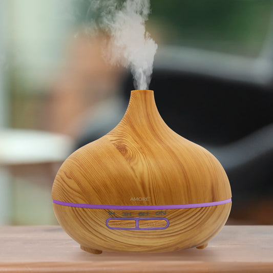 Skorter | Wood Ultrasonic Cold Mist Diffuser With 7 Color LED Lights