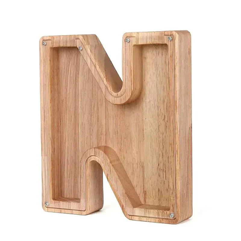 Skorter | Wooden Alphabet Letters 'Initial' Piggy Bank