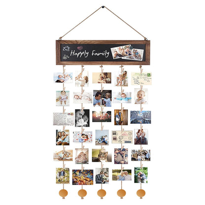 Skorter | Three Hanging Picture Frame Display String Ribbons with 30 Clips Writable Board