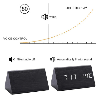 Skorter | Wooden LED Clock with Voice Control - EcoClock