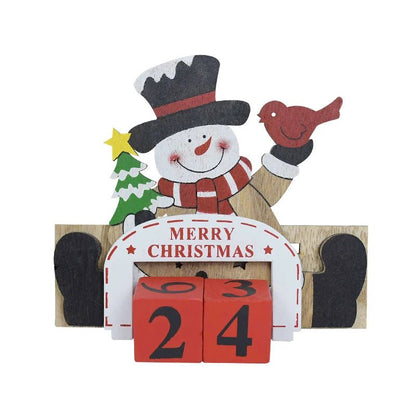 Skorter | Wooden Painted Christmas Countdown Calendar – Festive Christmas Home Decor & New Year Countdown Gift