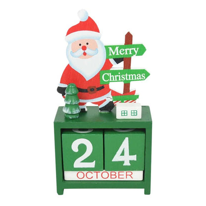 Skorter | Wooden Painted Christmas Countdown Calendar – Festive Christmas Home Decor & New Year Countdown Gift