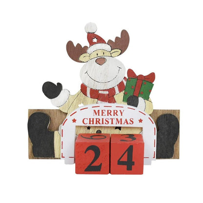 Skorter | Wooden Painted Christmas Countdown Calendar – Festive Christmas Home Decor & New Year Countdown Gift