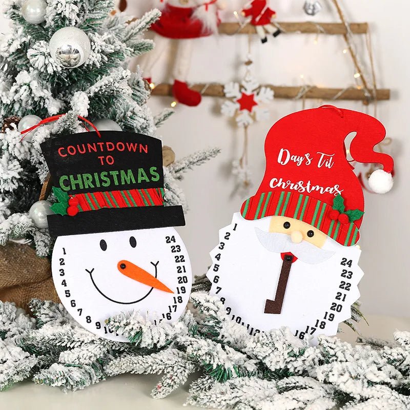 Skorter | Wooden Painted Christmas Countdown Calendar – Festive Christmas Home Decor & New Year Countdown Gift