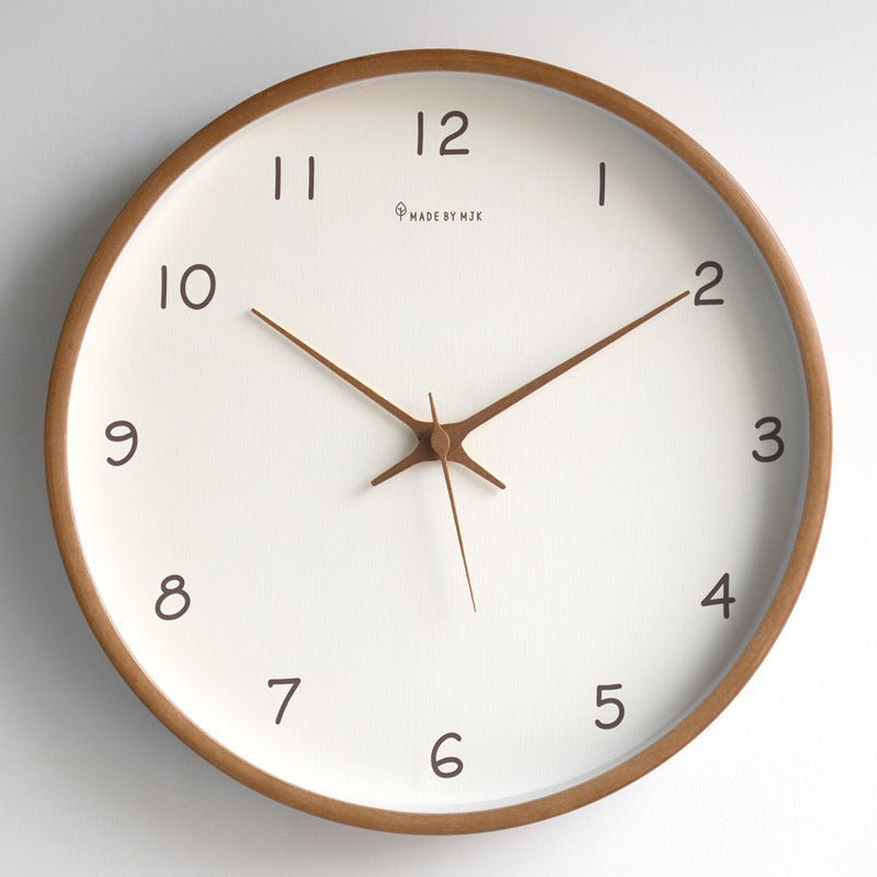 Skorter | WOODHAVEN – Solid Wood 10-Inch Silent Analogue Wall Clock