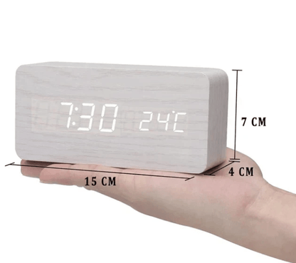Skorter | AMBIWOOD – Voice-Controlled LED Clock with Minimalist Wooden Design