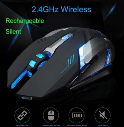 Skorter | Stealth 7 Wireless Silent LED Backlit USB Optical Gaming Mouse