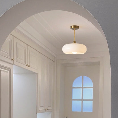 Amber Round Glass Ceiling Light