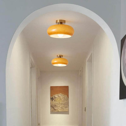 Amber Round Glass Ceiling Light