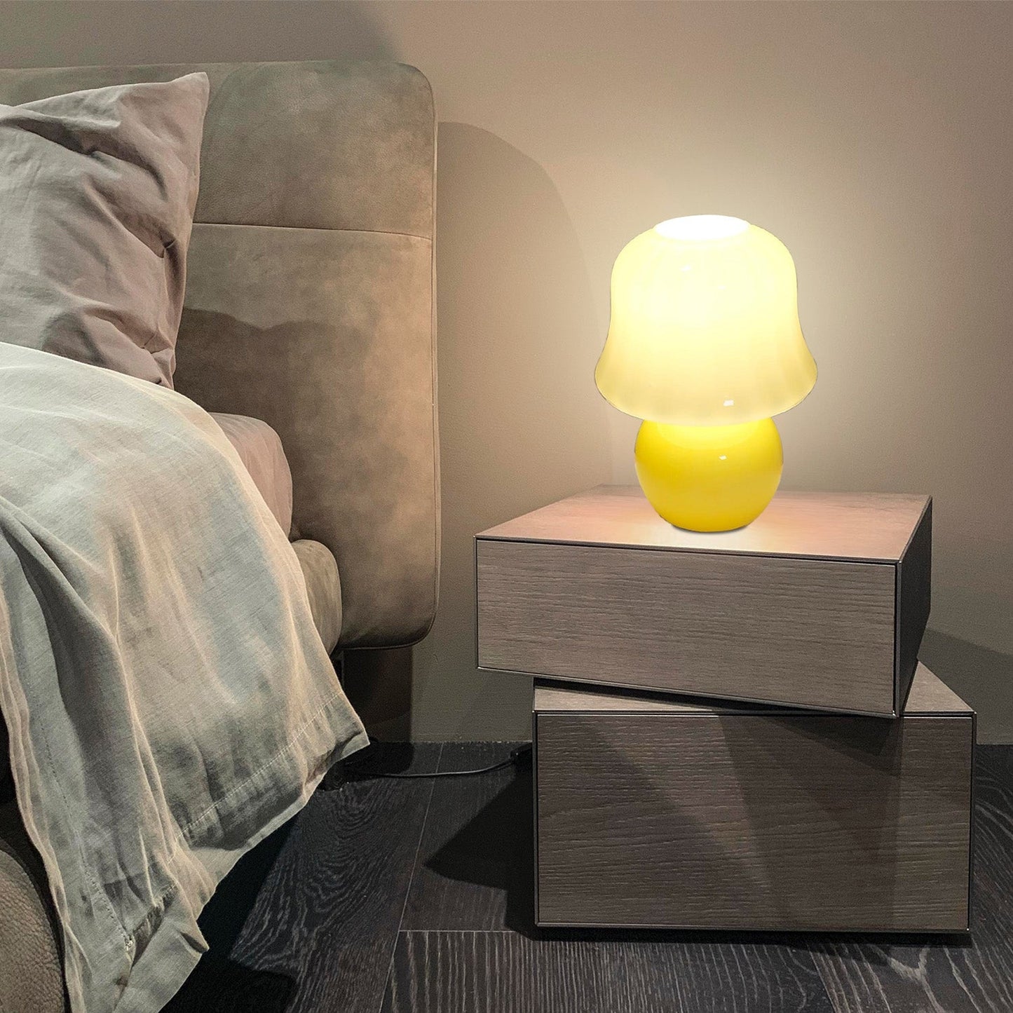 Bohemian - Amber Glow Mushroom Table Lamp