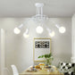 Retro Chandelier Wrought Iron LED Ceiling Lamp Black and White E27 Light Living Room Modern Decoration Home Lighting Fixture