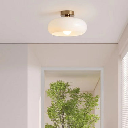 Amber Round Glass Ceiling Light