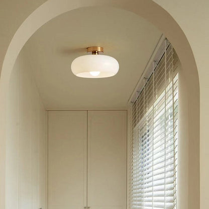 Amber Round Glass Ceiling Light