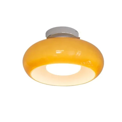Amber Round Glass Ceiling Light
