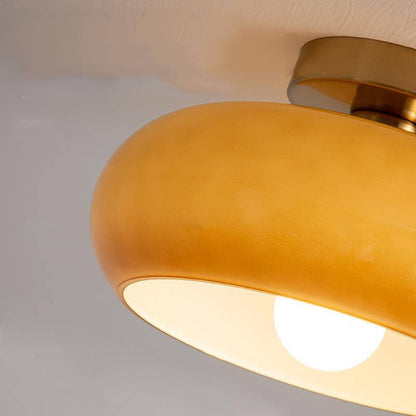 Amber Round Glass Ceiling Light