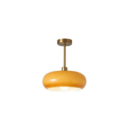 Amber Round Glass Ceiling Light
