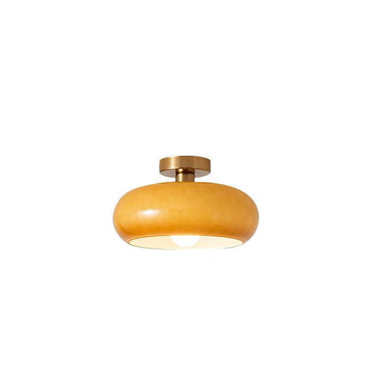 Amber Round Glass Ceiling Light