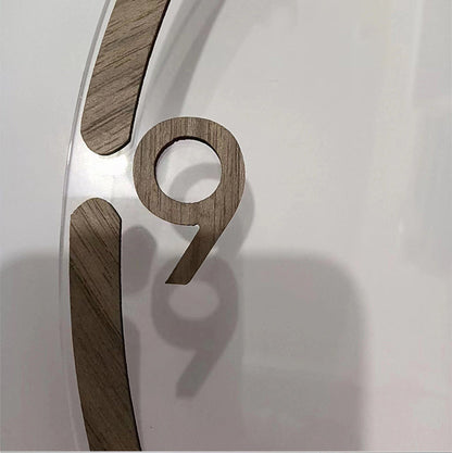 Nordic Design Silent Wall Clock 12 Inches Walnut Wood