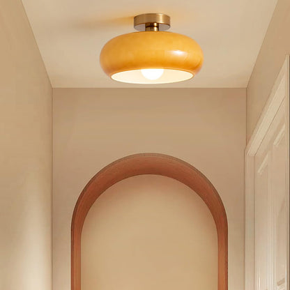 Amber Round Glass Ceiling Light