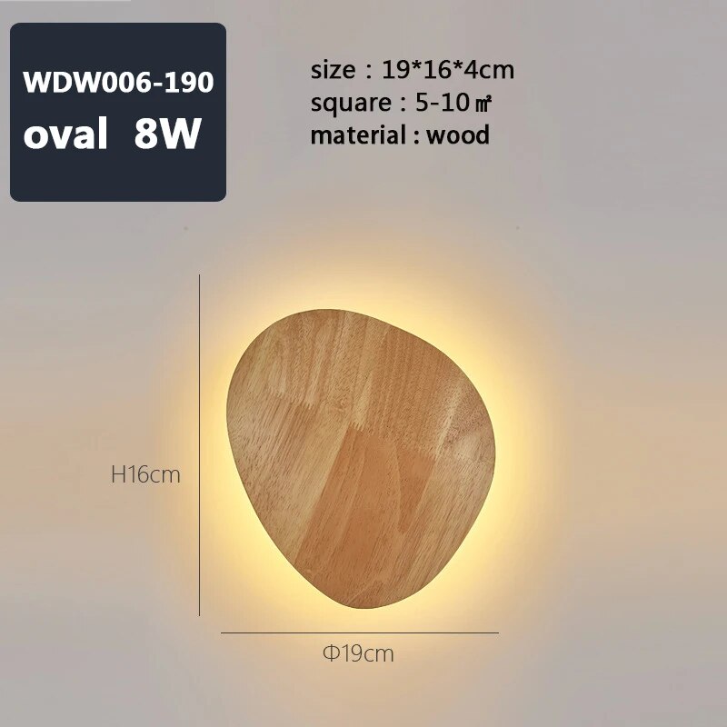 Wood Round LED Wall Lamp