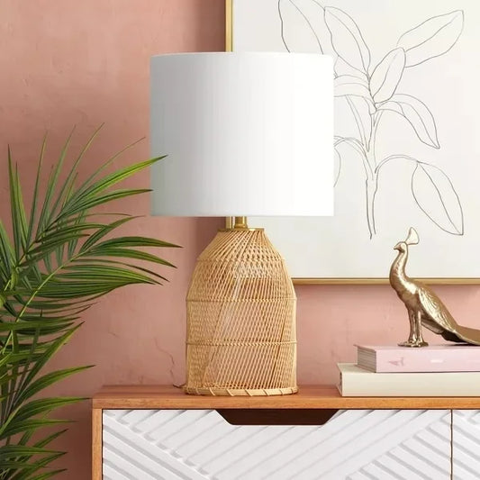 Woven Rattan Drum Lamp