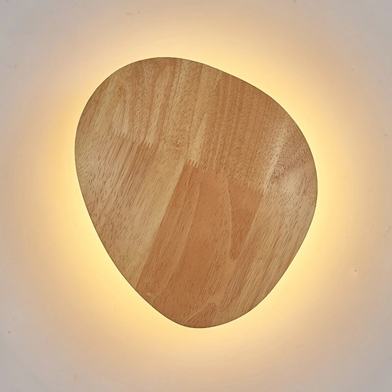 Wood Round LED Wall Lamp