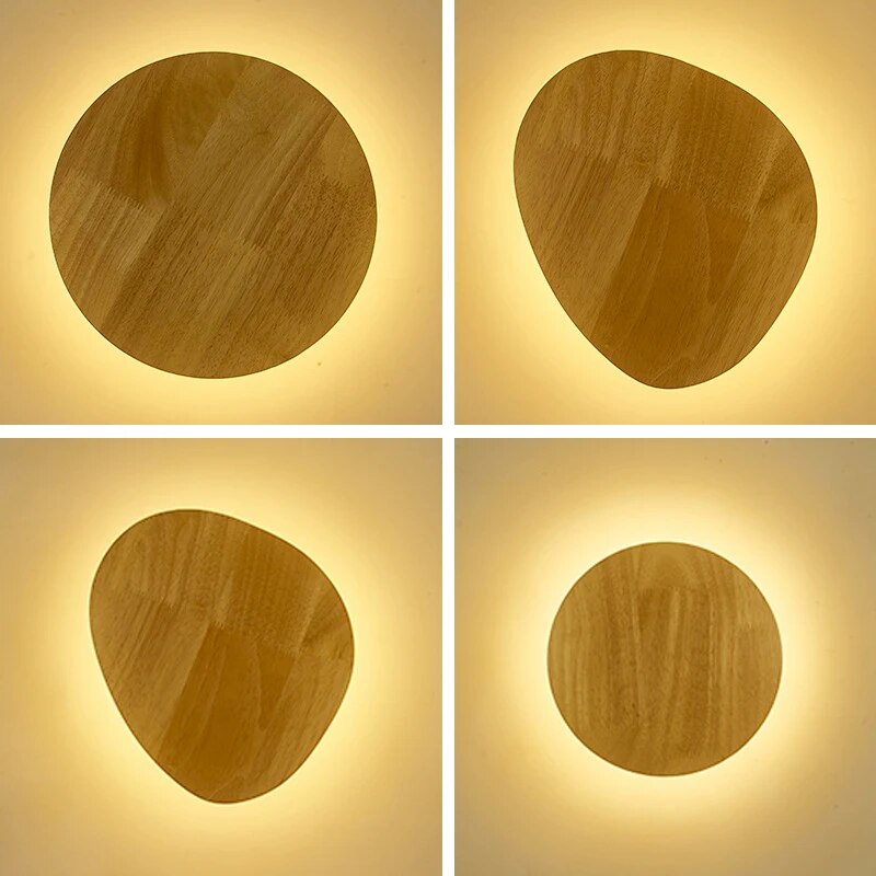 Wood Round LED Wall Lamp