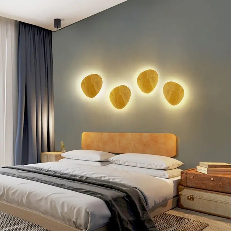 Wood Round LED Wall Lamp