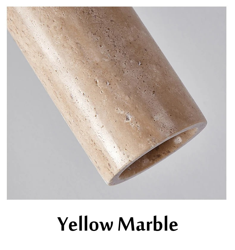 Yellow Travertine Marble Ceiling Lamp Lighting │ Modern Pendant Chandeliers Hanging Light