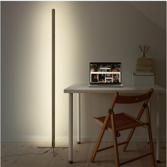 Wooden Standing Floor Lamp LED Art Decor